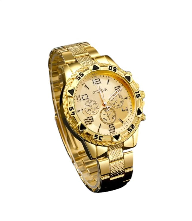 Men's 18k Gold Over Stainless Steel Watch