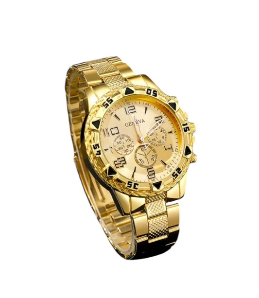 Men's 18k Gold Over Stainless Steel Watch