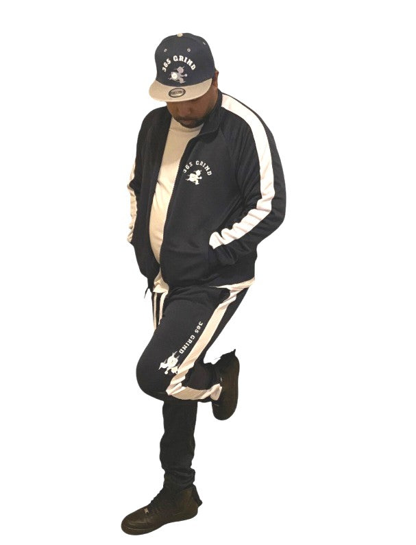 Navy Blue & White Track Suit