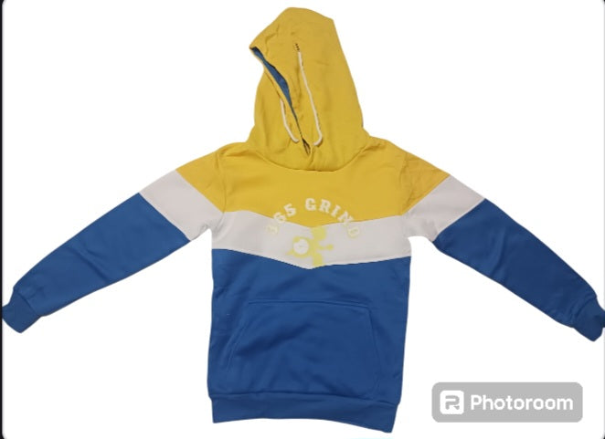 Yellow White & Blue Hoodie Set