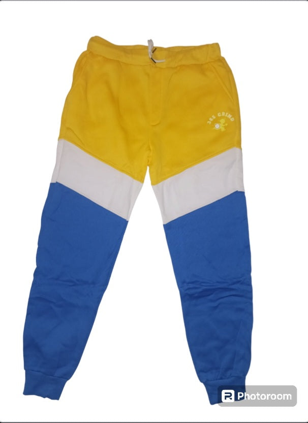 Yellow White & Blue Hoodie Set