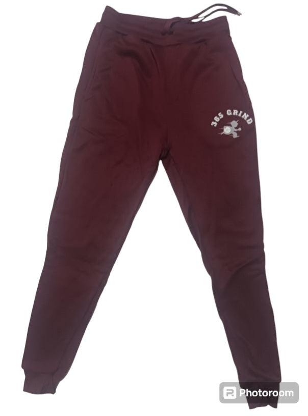 Burgundy & Gray Hoodie Jogger Set