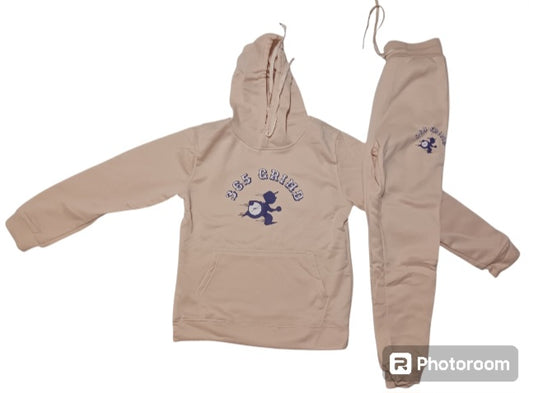 Tan & Purple Hoodie Set