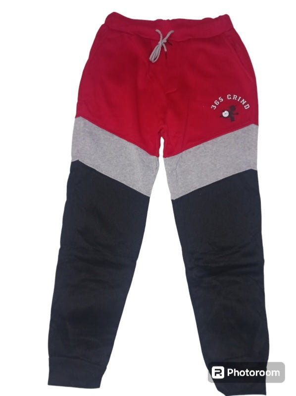 Red Gray & Black Hoodie Jogger Set