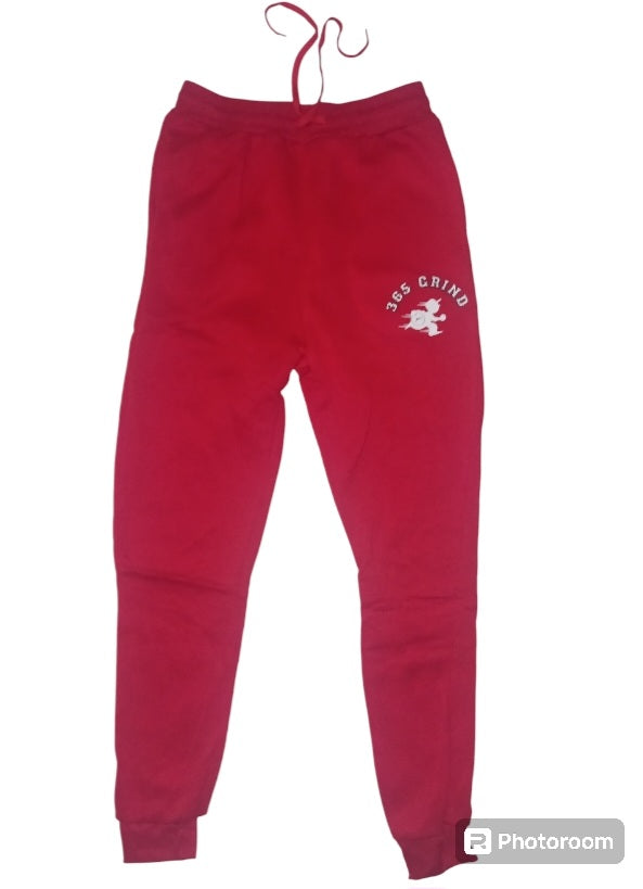 Red & White Hoodie Jogger Set