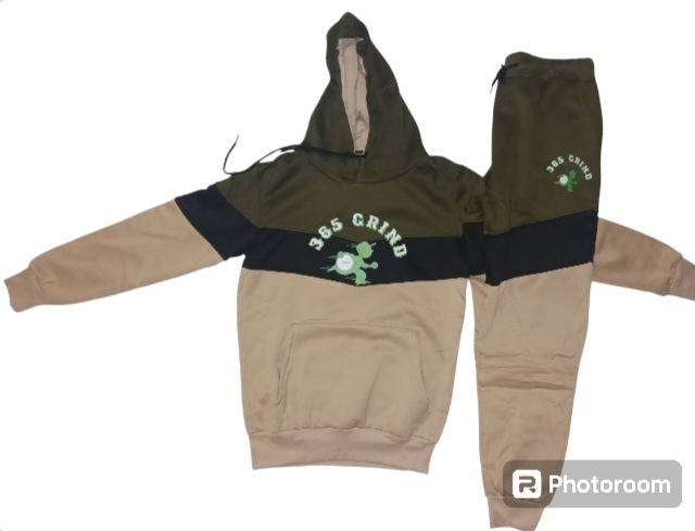 Green Black & Tan Hoodie Jogger Set