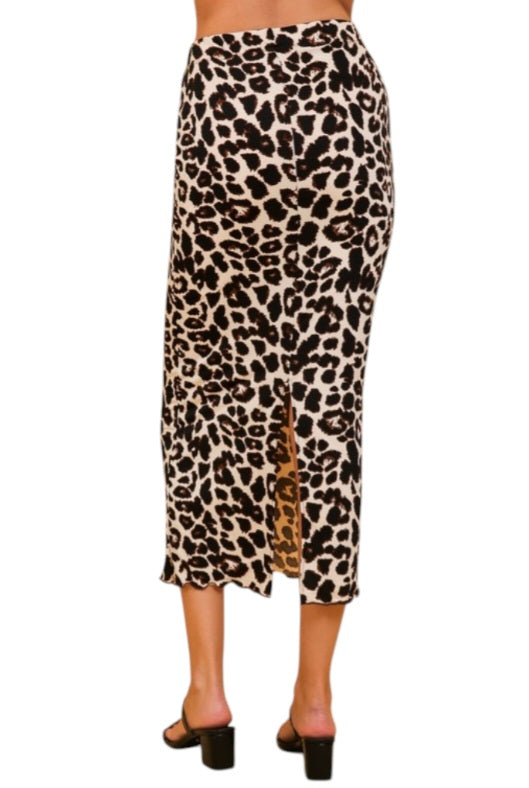 Leopard Print Strapless Skirt set