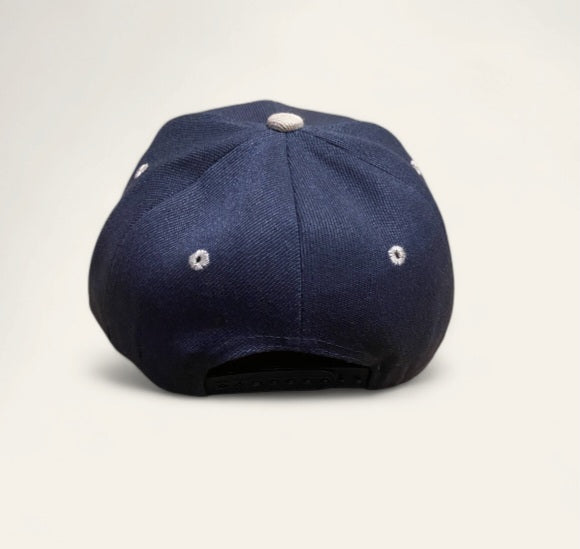 Navy Blue & Gray Snapback Hat