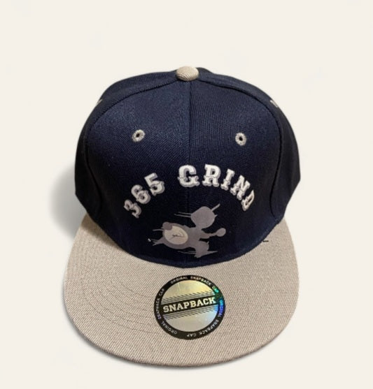 Navy Blue & Gray Snapback Hat