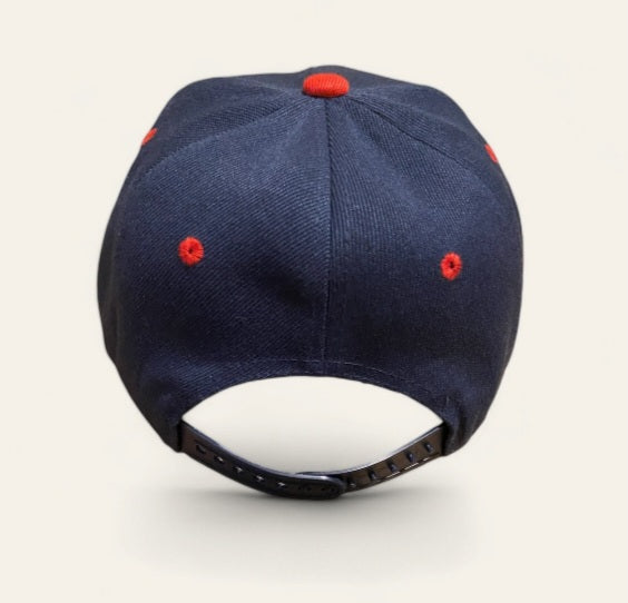 Navy Blue & Red Snapback Hat