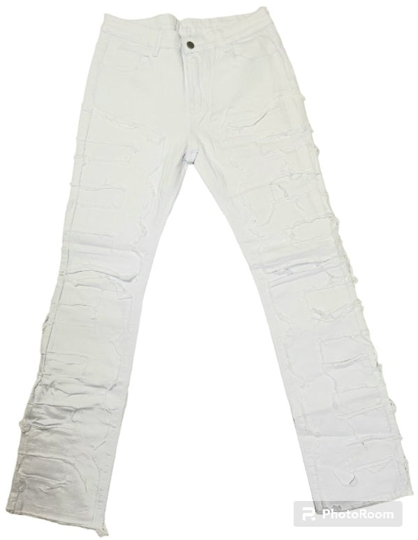 White Stack Jeans