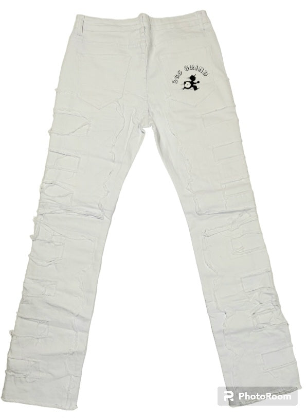 White Stack Jeans