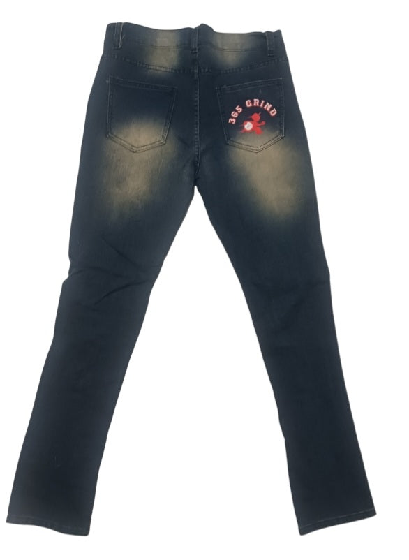 Blue Denim Skinny Jeans with red Line