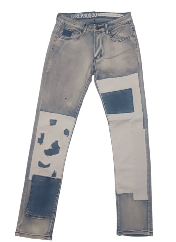 Denim Skinny Jeans with Patched Looking Front