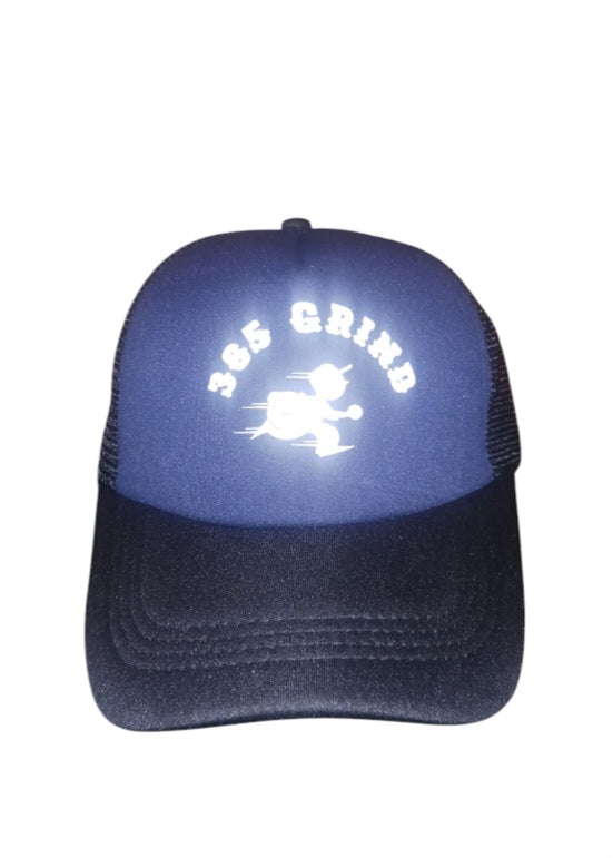 Black & Navy blue & White Trucker Snapback Hat