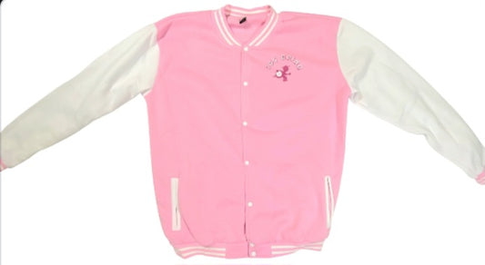 Pink & White Varsity Style Jacket