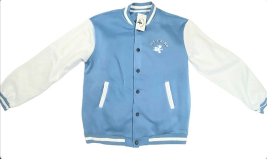 Powder Blue & White Varsity Style Jacket