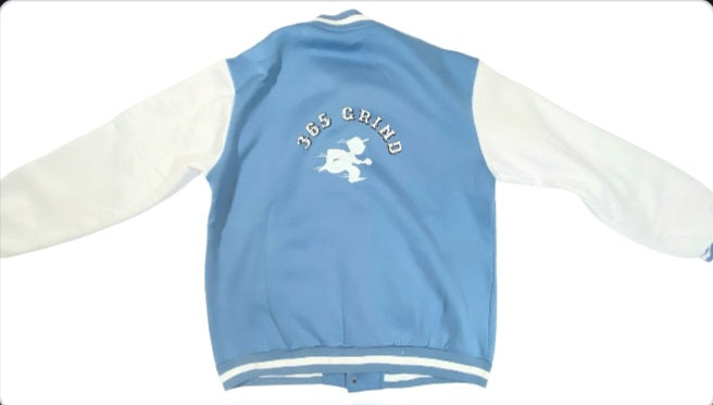 Powder Blue & White Varsity Style Jacket