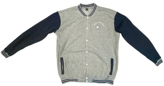 Gray & Navy Blue Varsity Style Jacket