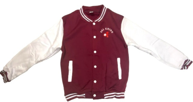 Burgundy & White Varsity Style Jacket