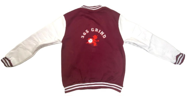 Burgundy & White Varsity Style Jacket