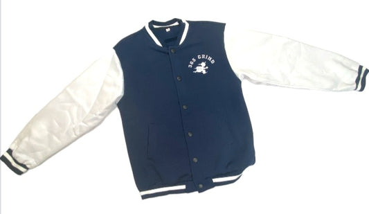 Navy Blue & White Varsity Style Jacket