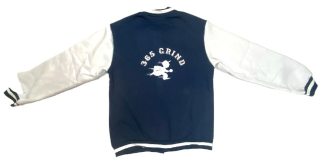 Navy Blue & White Varsity Style Jacket