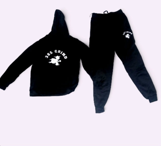 Black & White Jogger Hoodie Set